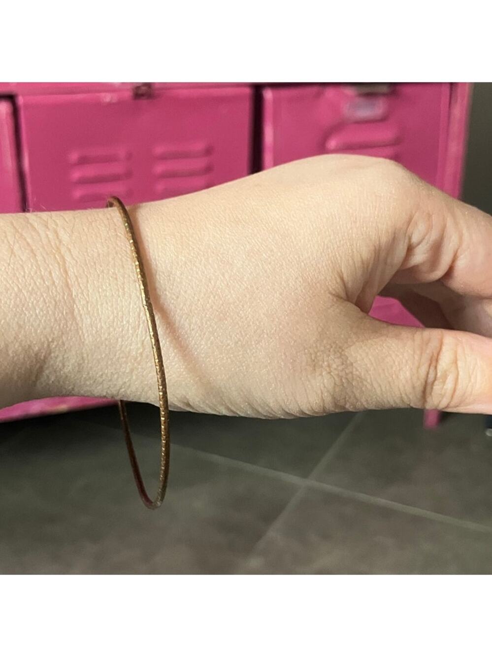 Plus Size Bronze Tone Costume Jewelry Bangle Thin Minimalist Stackable Bracelets